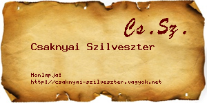 Csaknyai Szilveszter névjegykártya